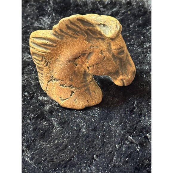 Vintage Stan Langtwait Horse Head Figurine Sculpture Stone Mt St Helens Ash - Picture 3 of 6